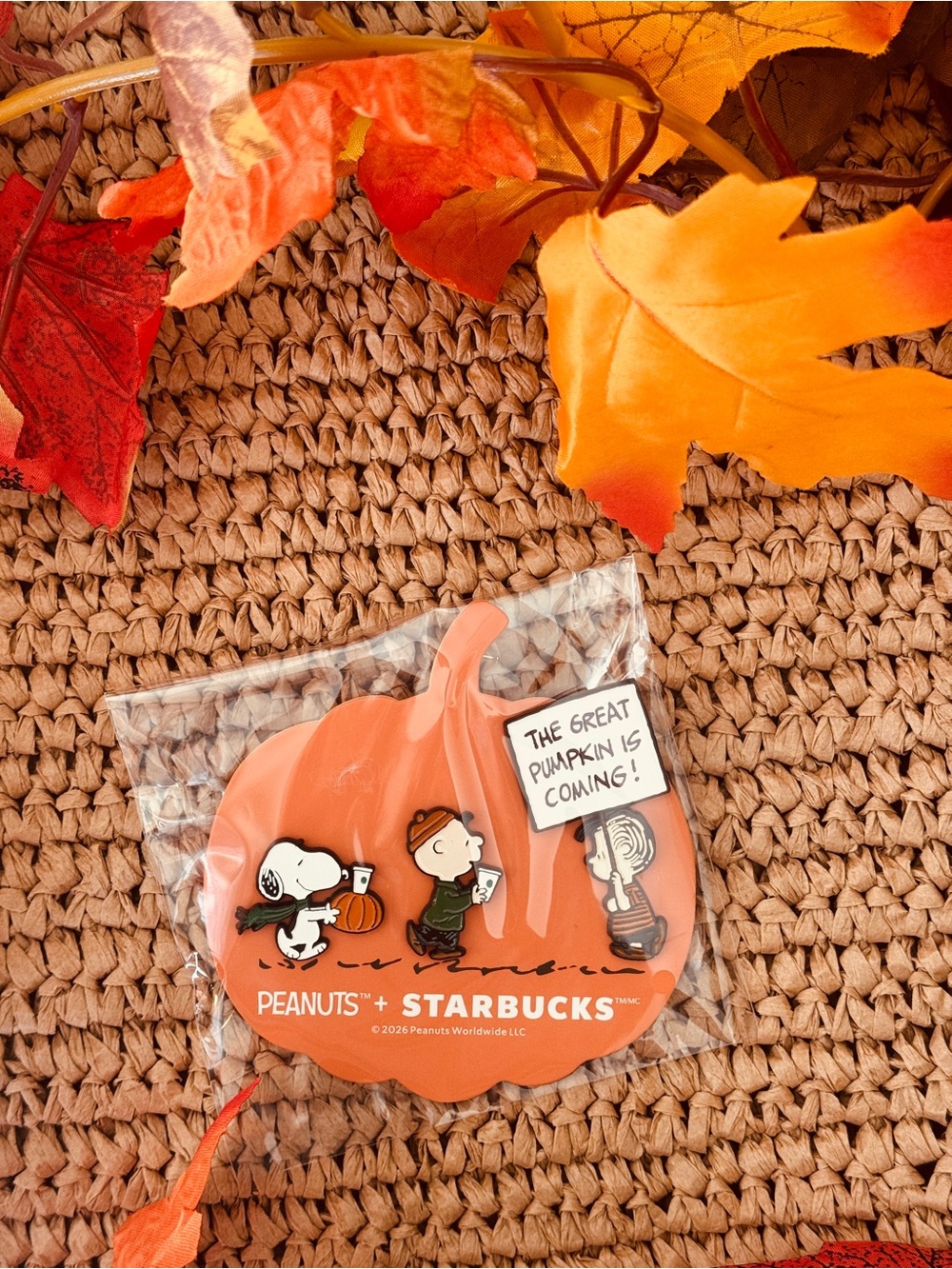 🎃 Starbucks X Peanuts Pumpkin Pin Set - Orange and White Accents 🎃